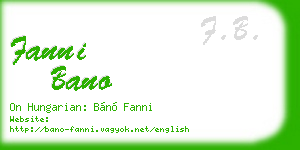 fanni bano business card