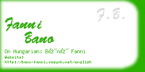 fanni bano business card